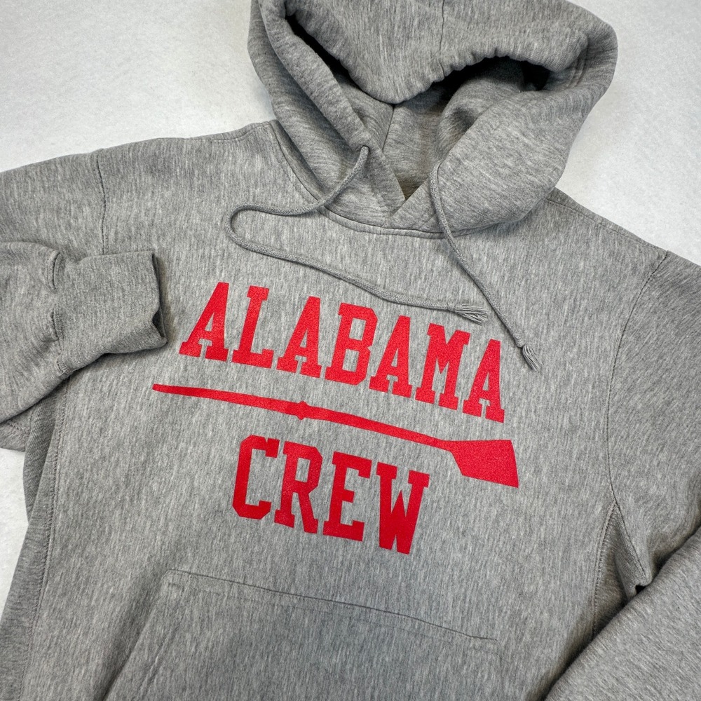 Alabama Crew Hoodie Mens Medium Gray Pro-Weave Pullover Collegiate Rowing Bama